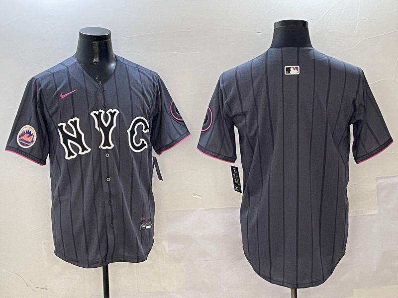 Men New York Mets Blank Black City Edition 2025 Nike MLB Jersey style 2->new york mets->MLB Jersey